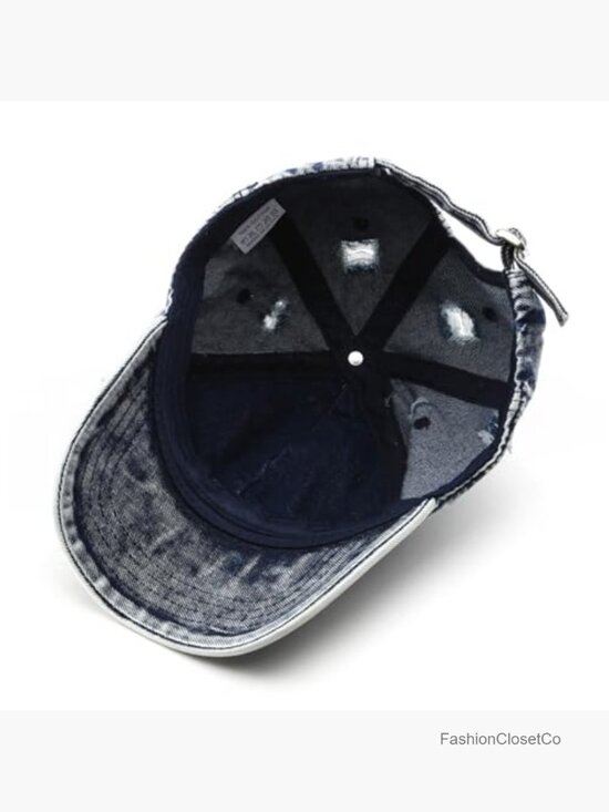 Unconstructed Cotton Denim Baseball Cap Vintage Distressed Dad Hat Trucker main image 4